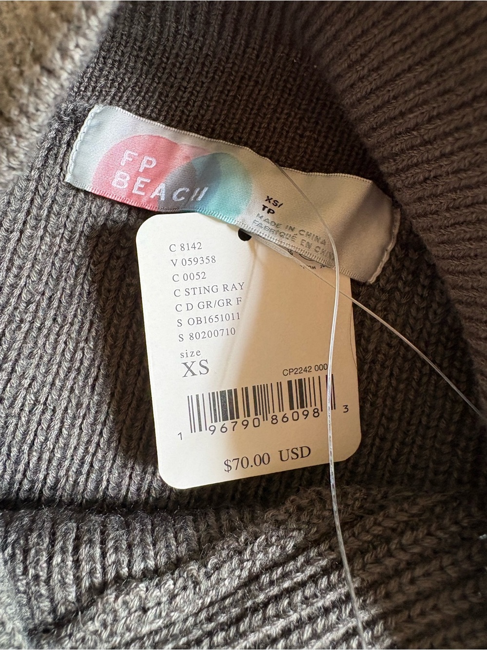 New! Free People Beach Orchid Convertible Mini Dress. Sting Ray Grey. Size XS - Picture 9 of 10